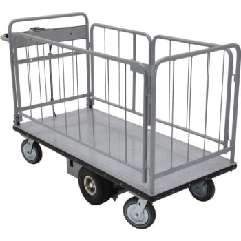 Vestil Gray Electric Material Handle Cart 28 X 60" With Side Carts