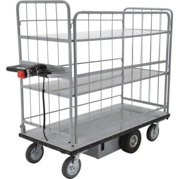 Image for Vestil Gray 2-Shelf Electric Material Handling Cart 25 X 59" With Side Carts from HD Supply