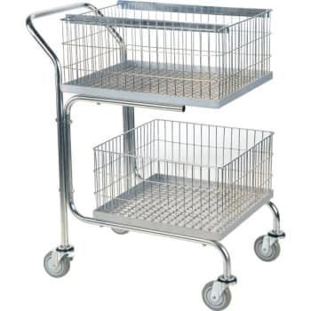 Image for Vestil Gray Double Tray/Basket Mail Cart 29 x 18 x 39" from HD Supply