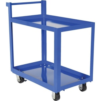 Vestil Blue Steel Service Cart 22 x 36" With 2-Shelf