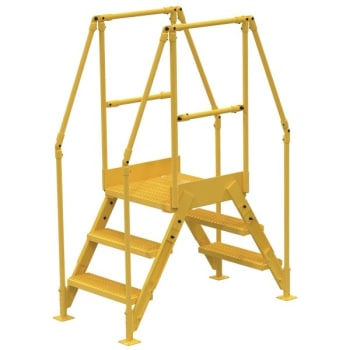Image for Vestil Yellow Steel 3-Step Crossover Ladder 24" from HD Supply