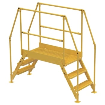 Image for Vestil Yellow Steel 3-Step Crossover Ladder 48" from HD Supply