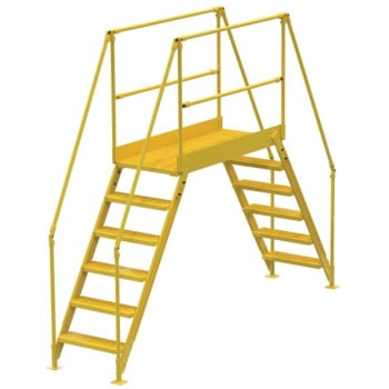 Image for Vestil Yellow Steel 6-Step Tall Crossover Ladder 60" from HD Supply