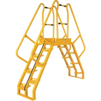Image for Vestil Yellow Steel 4-Step Alternating Crossover Ladder 79 X 73" from HD Supply