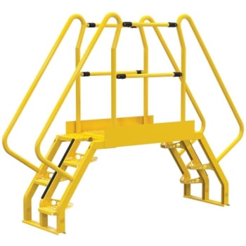Image for Vestil Yellow Steel 4-Step Alternating Crossover Ladder 93 x 73" from HD Supply