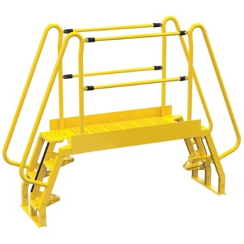 Image for Vestil Yellow Steel 4-Step Alternating Crossover Ladder 94 X 73" from HD Supply