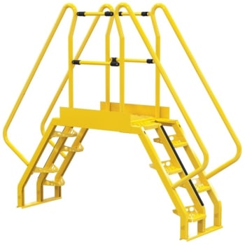 Image for Vestil Yellow Steel 5-Step Alternating Crossover Ladder 97 x 81" from HD Supply