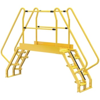 Image for Vestil Yellow Steel 5-Step Alternating Crossover Ladder 118 x 81" from HD Supply