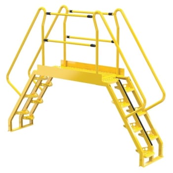 Image for Vestil Yellow Steel 7-Step Alternating Crossover Ladder 118 x 91" from HD Supply