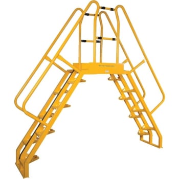 Image for Vestil Yellow Steel 8-Step Alternating Crossover Ladder 106 x 103" from HD Supply