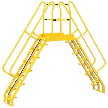 Image for Vestil Yellow Steel 10-Step Alternating Crossover Ladder 129 x 115" from HD Supply