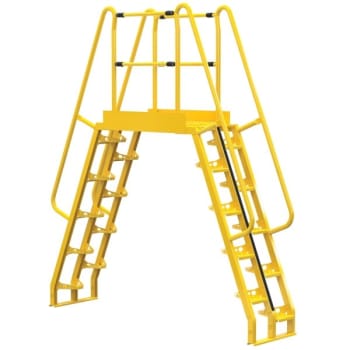 Image for Vestil Yellow Steel 10-Step Alternating Crossover Ladder 101 X 115" from HD Supply