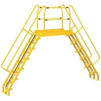 Image for Vestil Yellow Steel 12-Step Alternating Crossover Ladder 166 x 127" from HD Supply