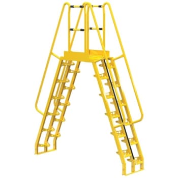 Vestil Yellow Steel 12-Step Alternating Crossover Ladder 96 X 127"