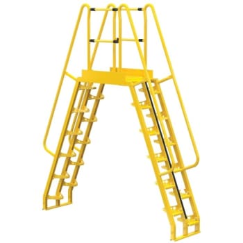 Image for Vestil Yellow Steel 12-Step Alternating Crossover Ladder 103 X 127" from HD Supply