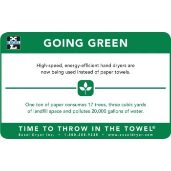 Image for Xlerator® Excel Dryer "going Green" Wall Sign from HD Supply