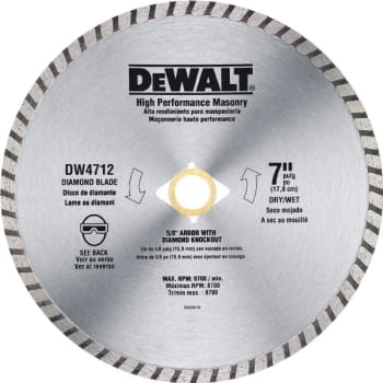 Image for DeWalt® High-Performance 7" Wet/Dry Continuous Rim Diamond Saw Blade from HD Supply