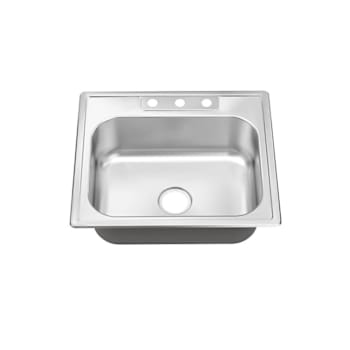 Seasons® 25w X 22l X 6d Single Bowl Topmount 3-Hole 22g Stainless Steel Sink
