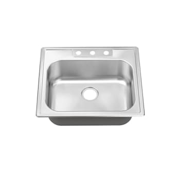 Seasons® 25w X 22l X 8d Single Bowl Top-Mount 3-Hole 20g Stainless Steel Sink
