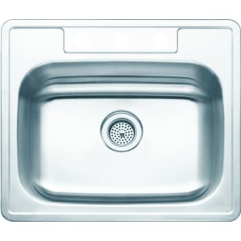 Seasons® 25w X 22l X 8d Single Bowl Top-mount 3-hole 20g Stainless Steel Sink