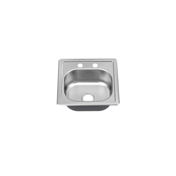 Seasons® 15w X 15l X 6d Single Bowl Topmount 2-Hole Stainless Steel Bar Sink