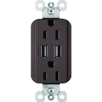 Image for Legrand® Radiant 15 Amp Duplex Standard Outlet W/ Usb Ports (Bronze) from HD Supply
