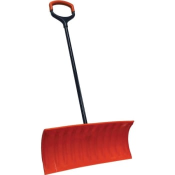 Bigfoot 25" Poly Snow Roller Shovel With X-Large Shock Absorbing D-Grip
