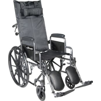 Drive™ Silver Sport 20" Reclining Wheelchair, Detachable Desk Length Arms