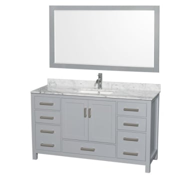 Wyndham Collection Sheffield 60 In. Single Bathroom Vanity W/ Mirror, Sink And Top (gray)