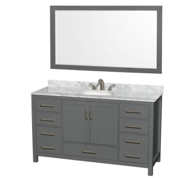 Image for Wyndham Collection Sheffield 60 In. Single Bathroom Vanity W/ Sink And Mirror (Dark Gray) from HD Supply