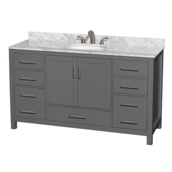 Image for Wyndham Collection Sheffield 60 In. Single Bathroom Vanity W/ Top And Sink (Dark Gray) from HD Supply