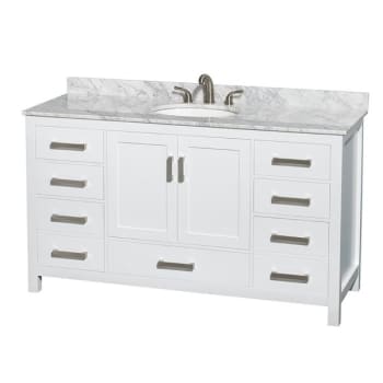Wyndham Collection Sheffield 60 In. Single Bathroom Vanity W/ Top And Sink (white)
