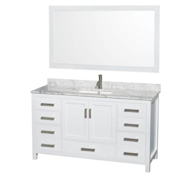 Design House Wyndham Sheffield White Single Bath Vanity, With Top, Square Sink And Mirror