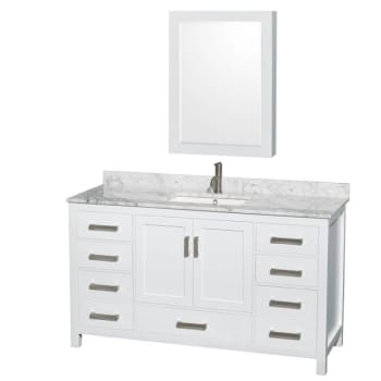 Image for Design House Wyndham Sheffield White Single Bath Vanity 60 Inch With Top - Medicine Cabinet from HD Supply