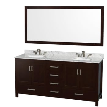 Image for Design House Wyndham Sheffield Espresso Double Bath Vanity,With Top, Oval Sink And Mirror from HD Supply