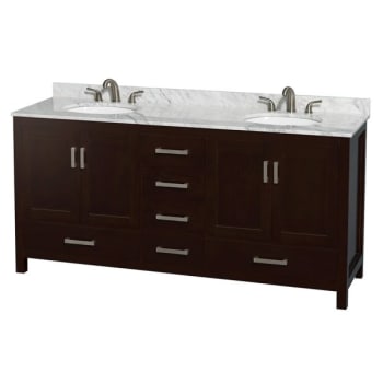 Image for Wyndham Collection Sheffield 72 In. Double Bathroom Vanity W/ Top And Oval Sinks (Espresso) from HD Supply