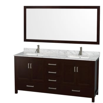Image for Design House Wyndham Sheffield Espresso Double Bath Vanity, With Top And 70 Inch Mirror from HD Supply