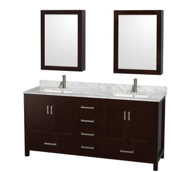 Design House Wyndham Sheffield Espresso Double Bath Vanity, With Top And Medicine Cabinet