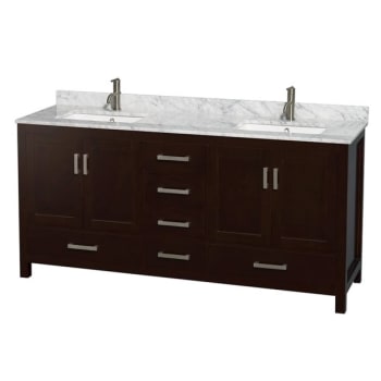 Image for Wyndham Collection Sheffield 72 In. Double Bathroom Vanity W/ Top And Sinks (Espresso) from HD Supply