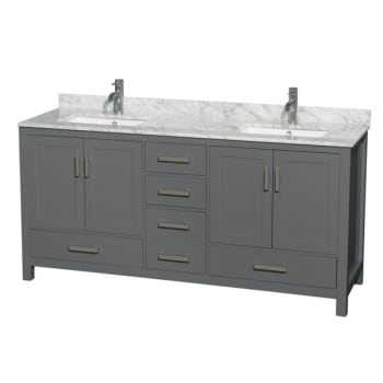 Image for Wyndham Collection Sheffield 72 In. Double Bathroom Vanity W/ Top (Dark Gray) from HD Supply
