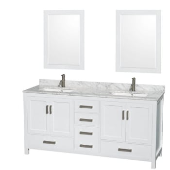 Image for Wyndham Collection Sheffield 72 In. Double Bathroom Vanity W/ Mirrors (White) from HD Supply