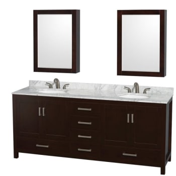 Image for Design House Wyndham Sheffield Espresso Double Bath Vanity,With Oval Sink And Cabinet (Mirror Included) from HD Supply