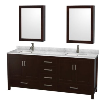 Image for Wyndham Collection Sheffield 80 in. Double Bathroom Vanity w/ Medicine Cabinets (Espresso) from HD Supply