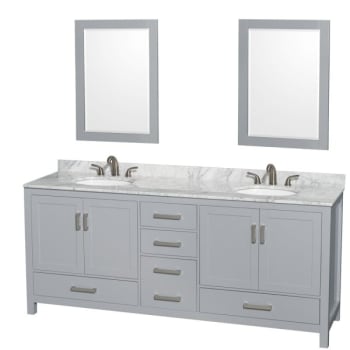 Image for Design House Wyndham Sheffield 80 in Double Bath Vanity w/ 24 in Mirrors (Gray) from HD Supply
