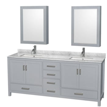 Image for Wyndham Sheffield Gray Double Bath Vanity 80 Inch With Top And Medicine Cabinet from HD Supply