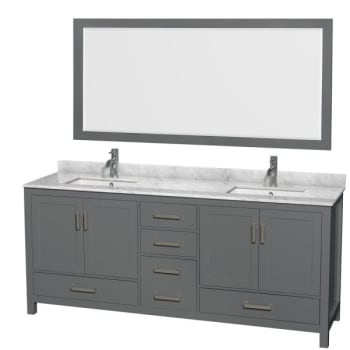 Image for Wyndham Sheffield Dark Gray Double Bath Vanity With Top And 70 Inch Mirror from HD Supply