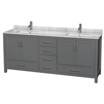Image for Wyndham Sheffield Dark Gray Double Bath Vanity 80 Inch With Top, Sink from HD Supply