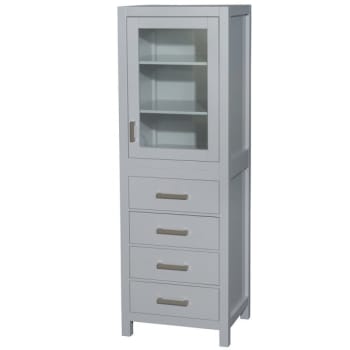 Image for Wyndham Sheffield Gray 4-Drawer Linen Tower Shelved Cabinet 24 Inch from HD Supply