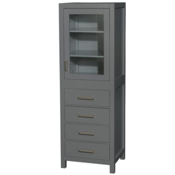 Image for Wyndham Sheffield Dark Gray 4-Drawer Linen Tower Shelved Cabinet 24 Inch from HD Supply