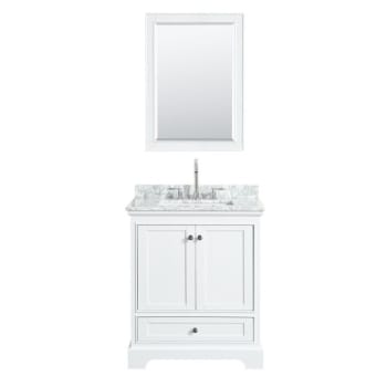 Image for Wyndham Deborah White Single Bath Vanity,with Top, Square Sink And  Mirror from HD Supply